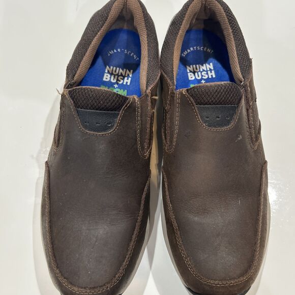 Nunn Bush 10.5 W Bloom Brown Nubuck Leather Slip On Loafer Sneakers Comfort Shoe - Picture 3 of 15
